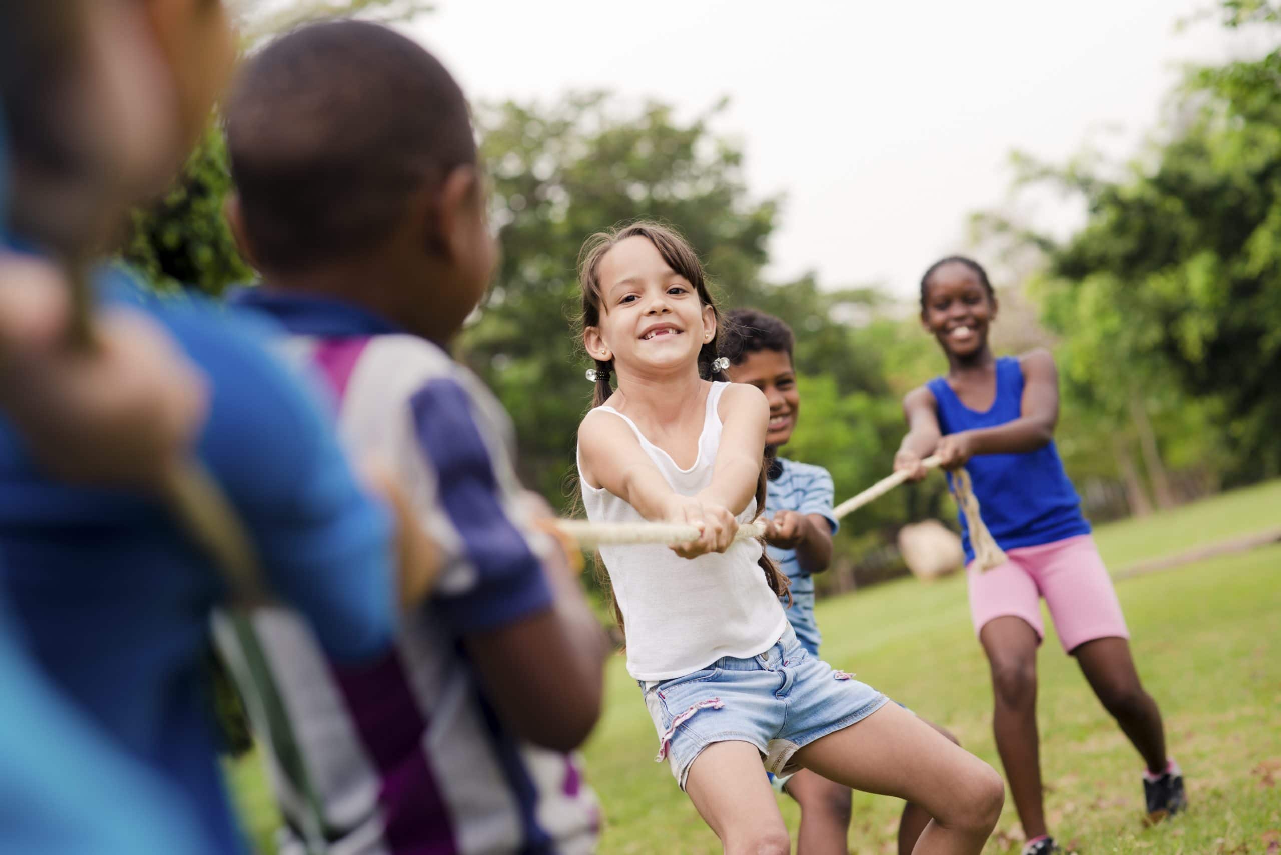children playing outside